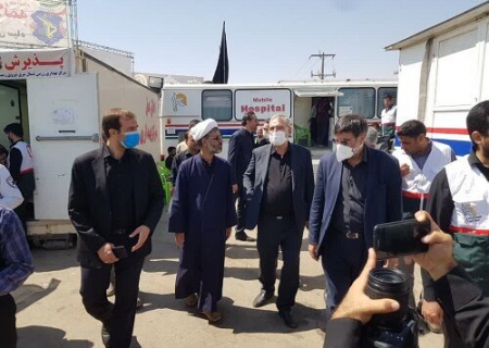 وزیر بهداشت از بیمارستان صحرایی و مرکز خدمات سلامت بخش مُلک‌آباد مشهد بازدید کرد