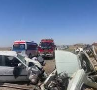 ۹ مصدوم در حادثه تصادف دو خودروی سواری در نیشابور